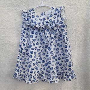 Rachel Riley Blue and White Patterned Dress